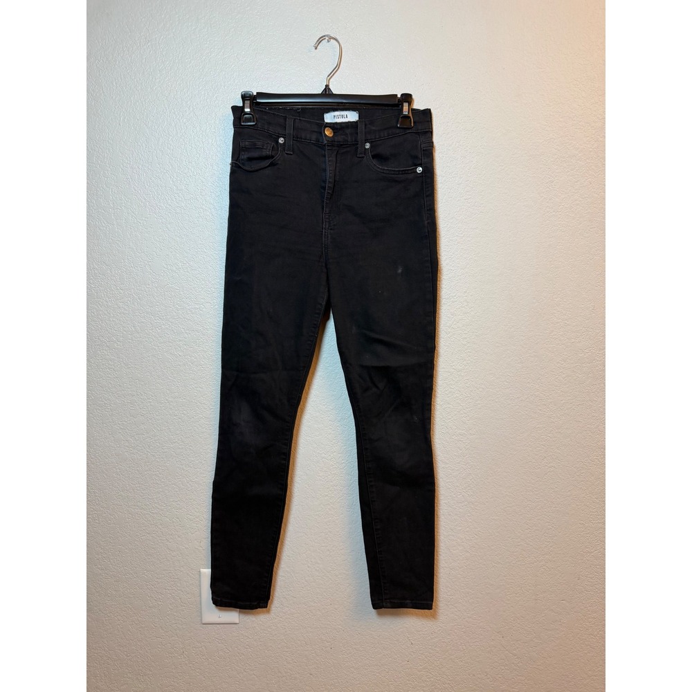 Pistola Womens High Rise Skinny Jeans Black Denim Size 26